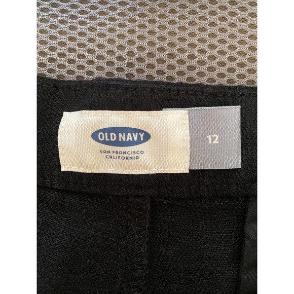 Womens Old Navy Linen Shorts 12 Black Pleated NEW - Picture 6 of 9